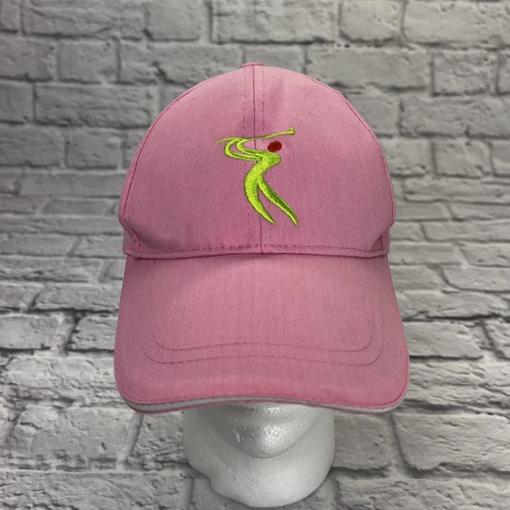 Golf Hat Cap Women's Pink‎ Long Bill Brim Embroidered Golfer Strap MyGolfShirts